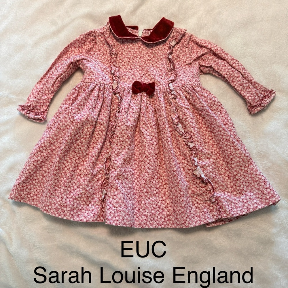 Sarah Louise England Red Floral Kids Dress